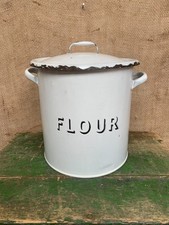 Vintage Enamel Flour Bin /