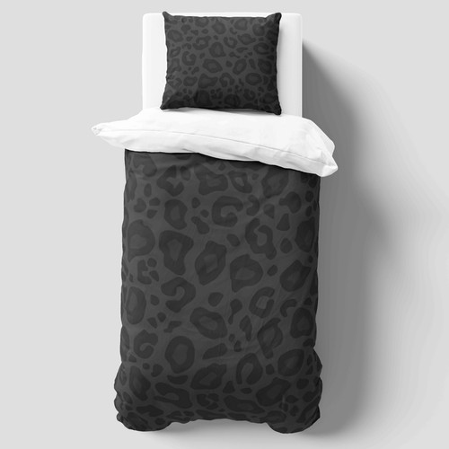 Leopard black duvet - leopard, cover