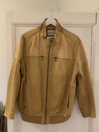 Gallottti tan leather bomber - tan,