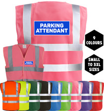 PARKING ATTENDANT Printed Hi-Vis High Viz Visibility Safety Vest Waistcoat Tabar
