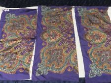 LIBERTY OF LONDON DEEP PURPLE DAMASK PAISLEY PRINT 3 REMNANT PIECES FROM SCARVES