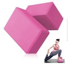 Yoga Blocks Set, LULUWA 2pcs EVA Foam Exercise Block with High Density  Non-slip