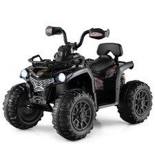 Kids’ Ride On ATV 4 Wheeler, 12V Electric Powered Quad Vehicle with Music Black