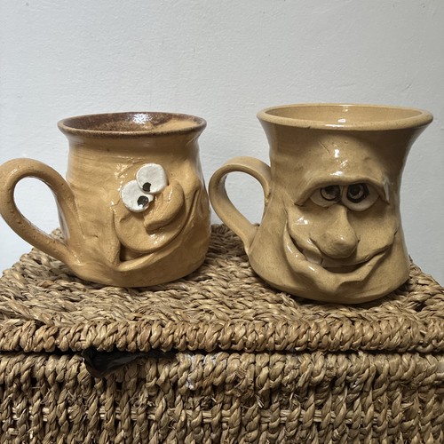 Pair hand thrown - thrown, face