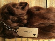 30g (approx 1oz) MOHAIR -Medium  Brown in straight or waves (8 to 9 inches long)