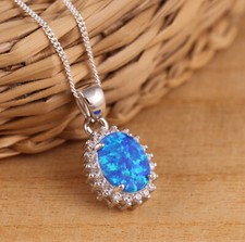 925 Sterling Silver Blue Opal