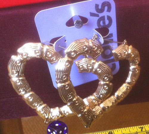 Earrings gold heart - earrings,
