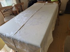 VINTAGE DAMASK TABLECLOTH -