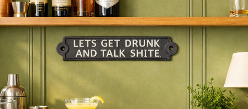 Cast iron humorous plaque - cast,