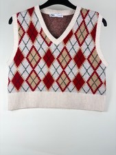 Zara Argyle Knit Sweater Vest