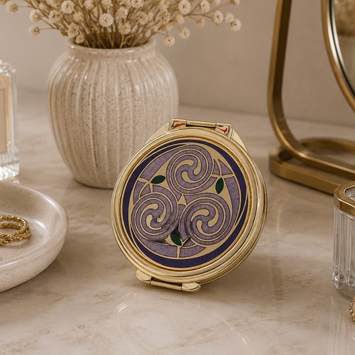 Celtic patterned compact make - compact,