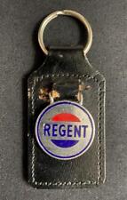 REGENT PETROL OIL ENAMEL LEATHER VINTAGE KEY RING KEY FOB