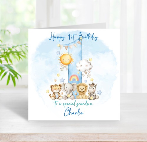 1st birthday jungle animals - 1st,