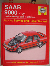 HAYNES WORKSHOP MANUAL SAAB 9000 4-CYL 85-95 (C-N reg) 1686 SALOON HATCH TURBO