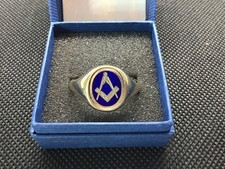 9ct gold masonic  Swivel ring