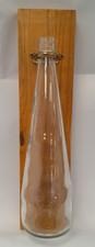 Wall Mounted Glass Bottle Vase on Wooden Board A34 G270