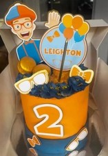 X7 Blippi Personalised Cake Topper Set 3D Glitter