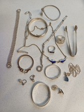 JOB LOT OF SILVER JEWELLERY