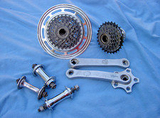 BIKE PARTS MISC SHIMANO CASSETTE CRANKS HUB LOT BUNDLE EXAGE IL JOYTECH