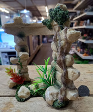 Greek Roman Stone Arch  Root Vine Aquarium Ruin Fish Tank  Ornament and Plants