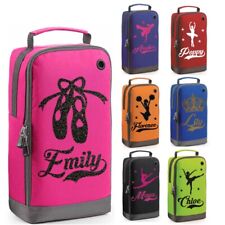Personalised Dance Shoe Bag Girls Ballet Childrens Glitter Kit Kids School 