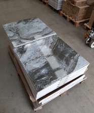 TILES JOBLOT 51: Blue/ Black/ Grey Marble Swirls Polished Porcelain Tiles 19m2