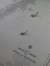 Vintage Admiralty Chart ~ Scotland  Shetland Isles Skelda To Moul Of Eswick 3057