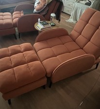 Two recliner chairs with - two, foot