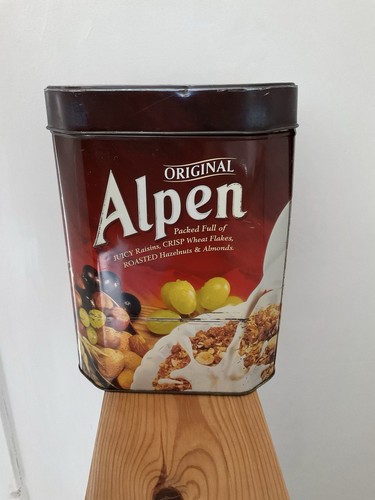 Vintage alpen cereal tin with - vintage,