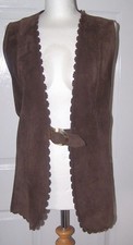 Vintage 1960s/1970s Brown Suede Waistcoat - Size 14