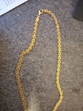 Gold Chain Necklace 9ct Solid Yellow Gold Byzantine  22"inch  Heavy 34g 
