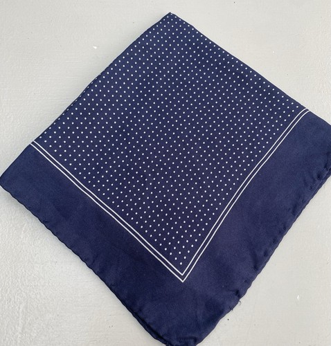 Vintage silk navy polkadot - navy,
