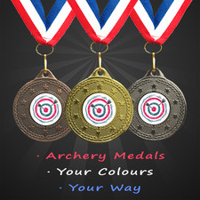 Archery Medals with Ribbons in