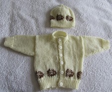 Hand knitted cardigan & hat