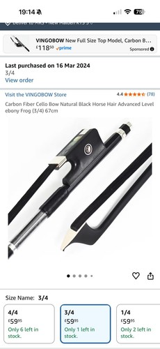 Vingobow carbon fiber violin - vingobow,
