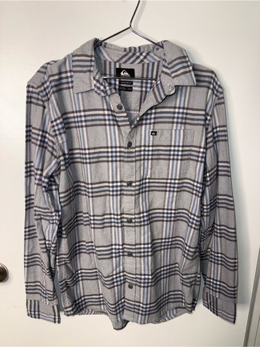 Quiksilver gray plaid flannel - quiksilver,