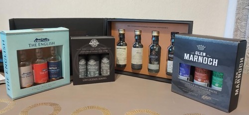 Empty miniature wiskey bottles