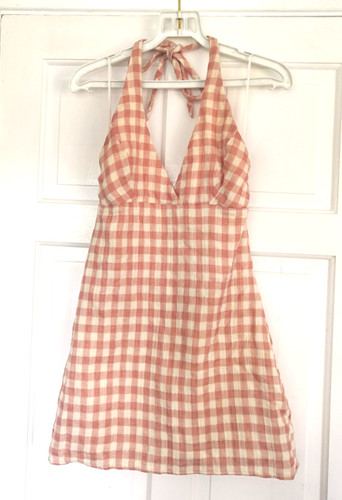 Zara halterneck checked dress - checked,