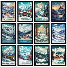 Vintage ski resorts travel - vintage,