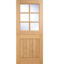 Ext Oak 6 Light Stable Door 813x2032x44mm 32x80" slight damage FLAT DBL GLAZING