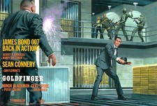 GOLDFINGER 1964 poster print 24x36" Sean Connery Honor Blackman JamesBond FREEPP