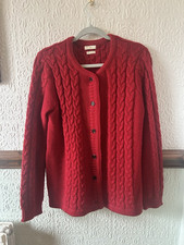 MUNROSPUN Burnt Orange Knitwear size L Womens Cardigan Pure Lambswool