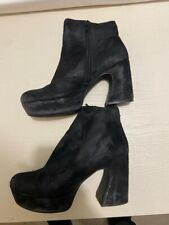 Vagabond Black Suede Chunky Boots with Curved Heel size EU40 (6.5UK)