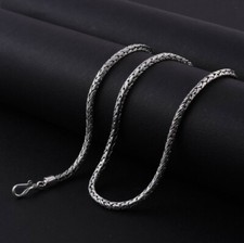 handmade wheat chain necklace in 925 sterling silver - 3 mm