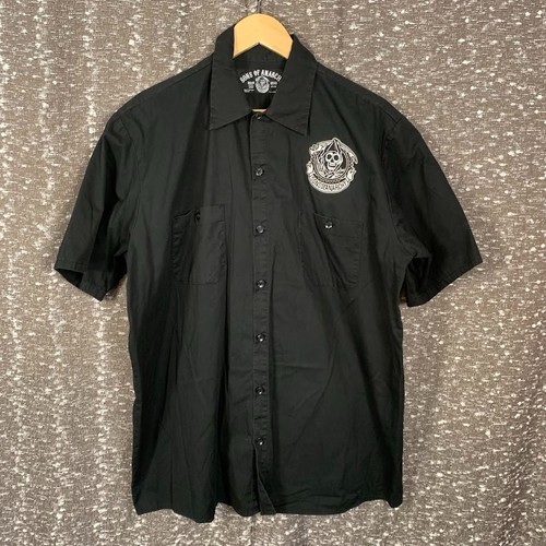 Sons anarchy black button - anarchy,