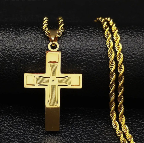 Big cross jesus necklace - big,