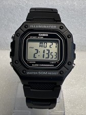 Casio Men's W-218H-1A Watch Chronograph Black Resin Strap Watch.