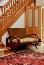 Dutch Colonial Cane Settee with Scroll Arms 