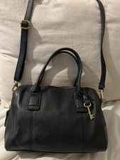 FOSSIL Black leather grab