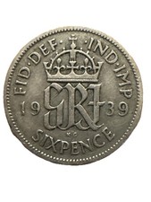 1939 george silver - george, sixpence